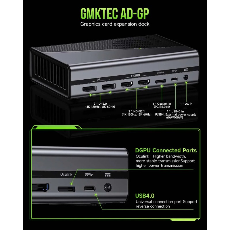 Oculink eGPU Dock  G M Ktec AD - Oculink Gpu Dock Station ulasan dan harga